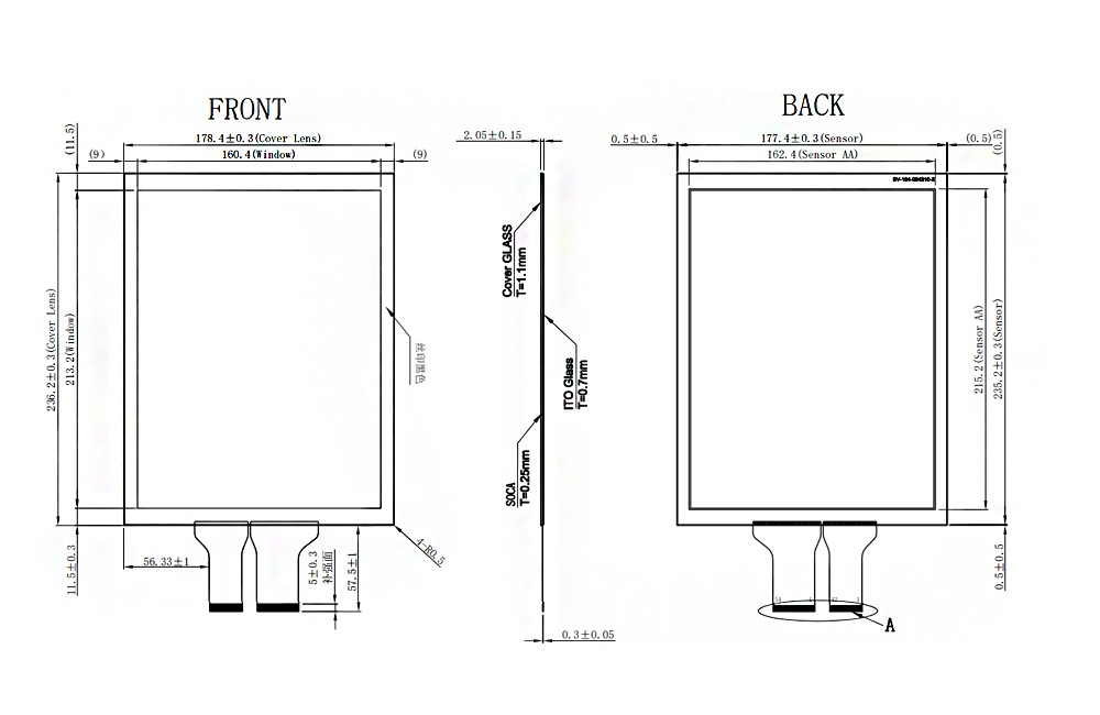 10.4 Inch Anti-Glare Pojected Capacitive Touch Screen, tablet-based ordering touch screen