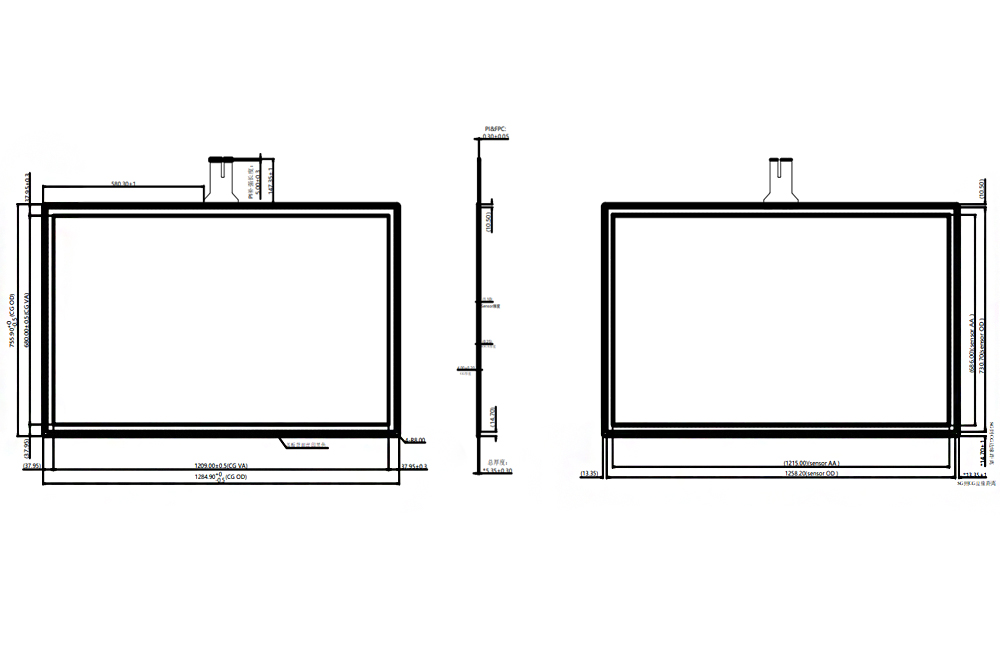 Wide Capacitive Touch Panel Membrane, 55 inch capacitive touch screen