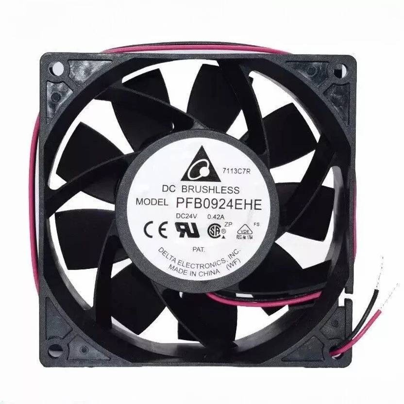 Delta PFB0924EHE Axial Fan 24V-0.42A DC Brushless Air Cooling Fan 9238mm 2Pin Cooler  (Black)