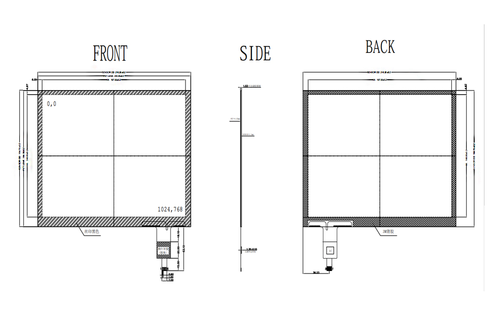 Handrest Monitor Touch Screen, 9.7 inch capacitive touch screen