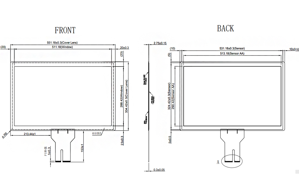 23.1 Inch Capacitive Touch Screen, glave compatible touch screen, usb capacitive touch screen, plug and play