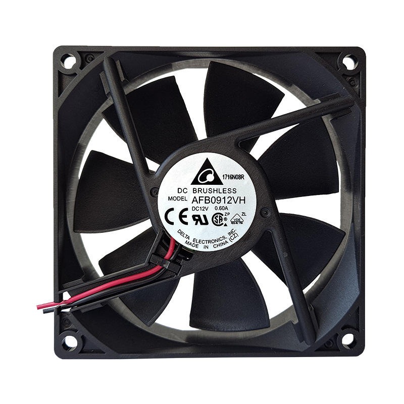 Delta Afb0912vh 12v 0.6a Ventilation Fan 92mm 9225 Axial Flow Cooling Fan - Color: Black