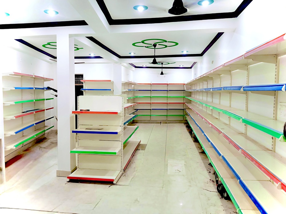 Wall Mounted Display Rack - Iron, 6x3x1 Feet, Ivory White | 5 Adjustable Shelves, 50 Kg Capacity, Space-saving Design For Retail Environments