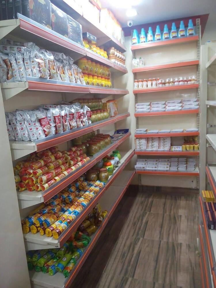 Wall Mounted Display Rack - Iron, 6x3x1 Feet, Ivory White | 5 Adjustable Shelves, 50 Kg Capacity, Space-saving Design For Retail Environments