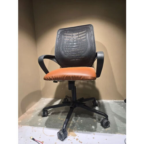 Visitor Chair Revolving Office Chair Black And Brown Colour