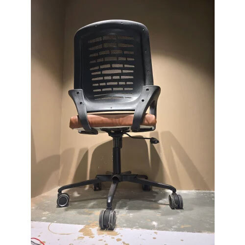 Visitor Chair Revolving Office Chair Black And Brown Colour