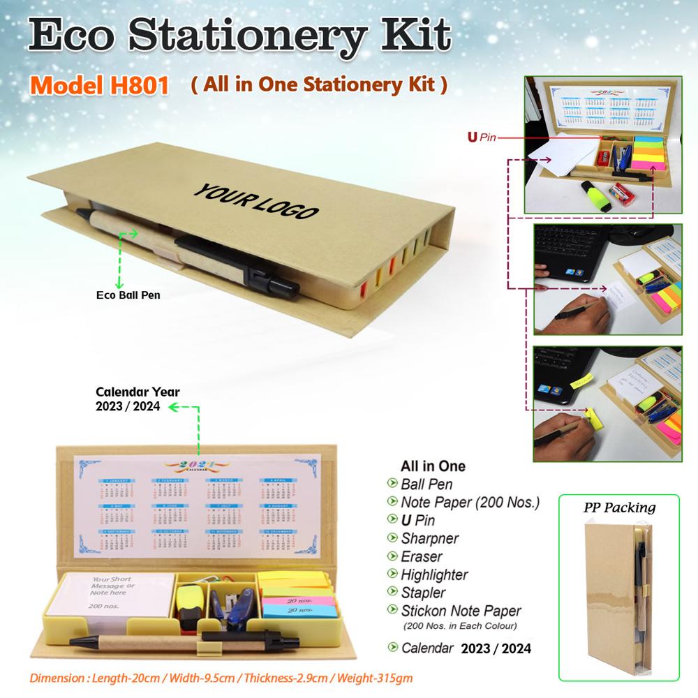 Eco Stationery Kit Gift Set - Color: Wooden