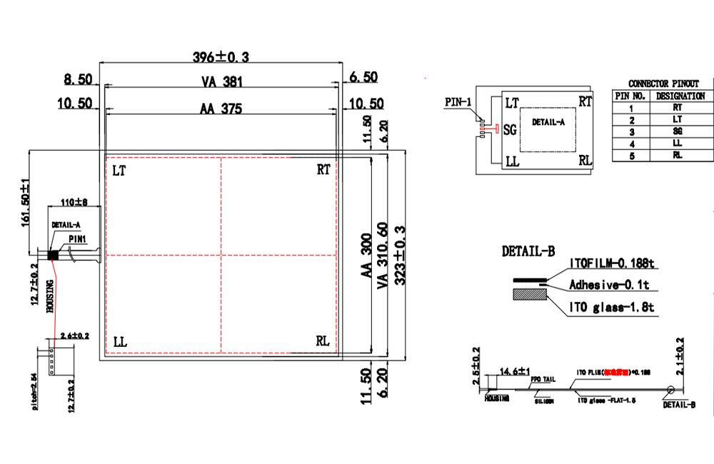 19 Inch 5 Wire Resistive Flat Touch Screen Panel