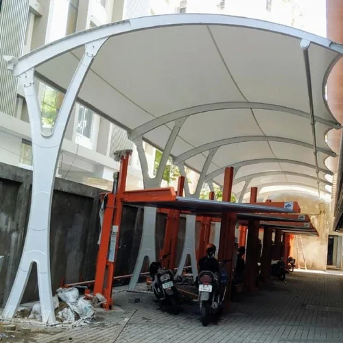 White Car Parking Shed