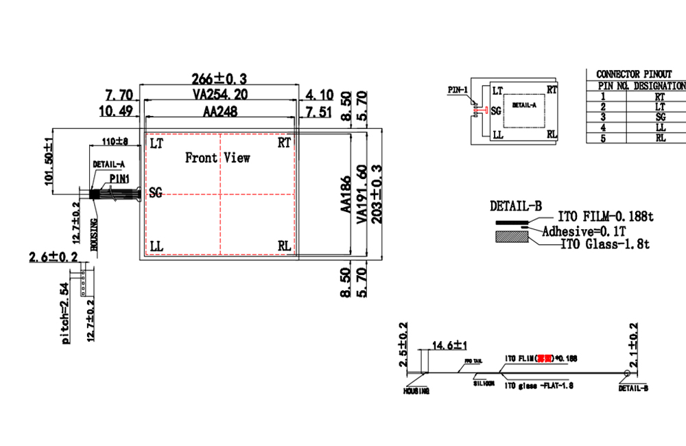 12.1 Inch 5 Wire Resistive Touch Screen Panel - Application: Commercial