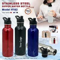 Stainless Steel Sipper Water Bottle 900 Ml - Color: Customisable