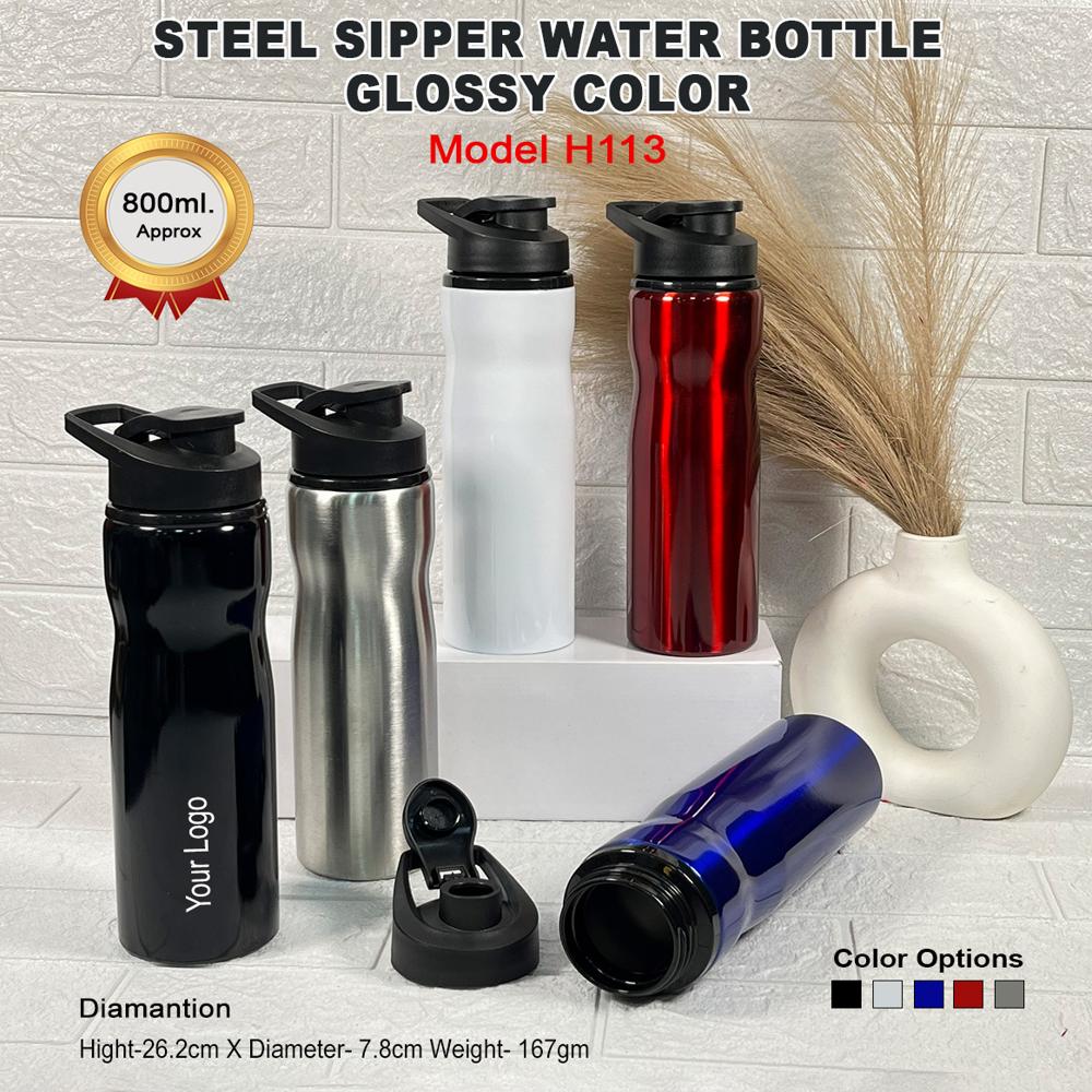 Steel Sipper Water Bottle-Glossy 800 ML
