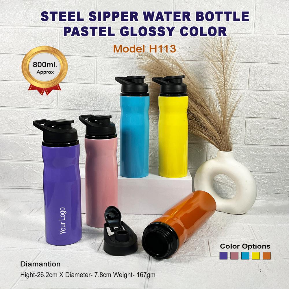 Steel Sipper Water Bottle-Pastel 800 ML