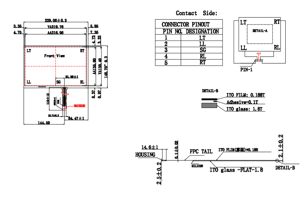 10.1 Inch 5 Wire Resistive Touch Screen