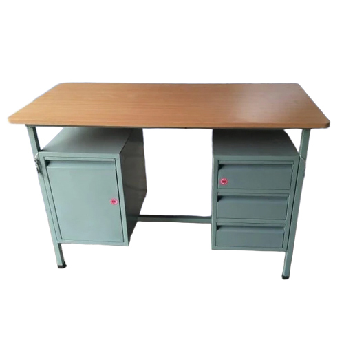 Steel Office Table - Color: Brown