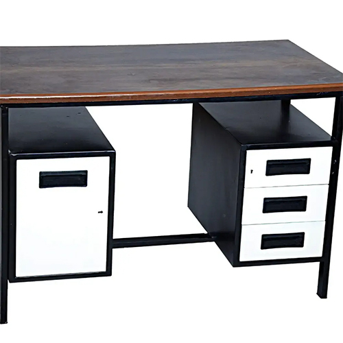 Steel Office Table - Color: Brown