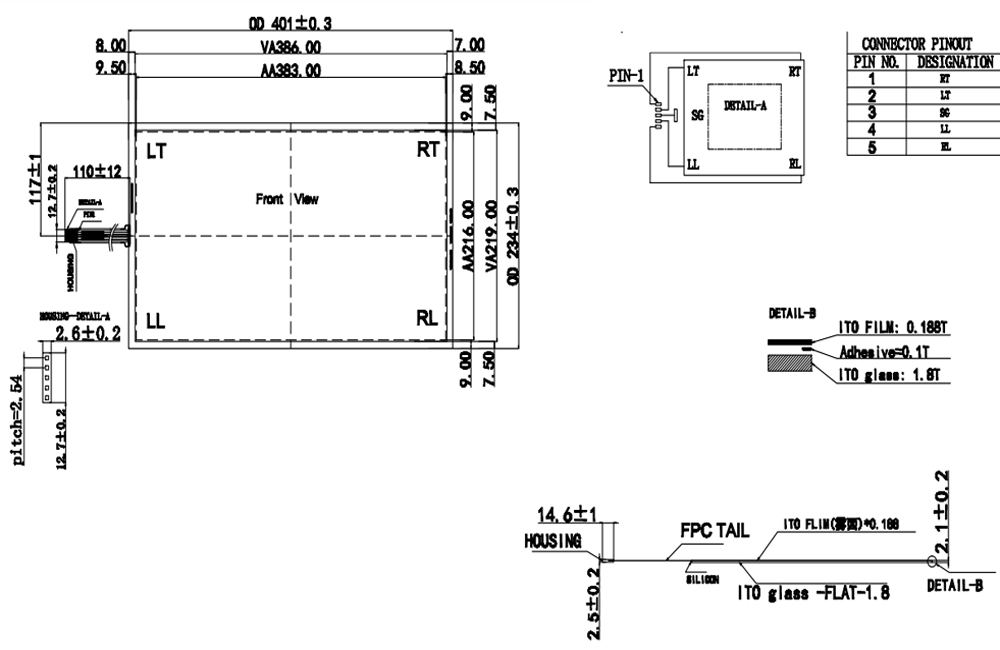 17.3 Inch 5 Wire Resistive Touch Screen Panel Kit