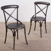 Cafe Chair - Mild Steel, Customized Size, Black | Durable, Rust Proof, Polished Finish, Modern Design For Casual Dining Areas