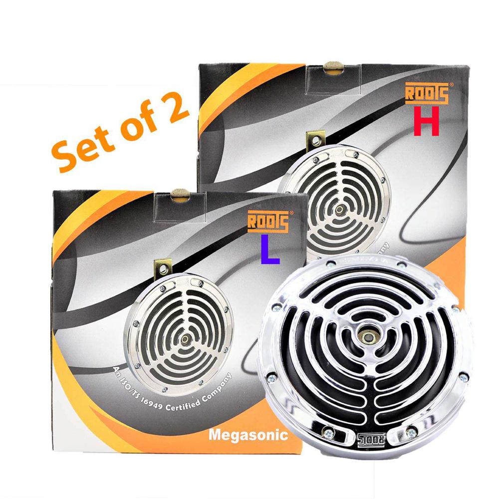 Roots Megasonic Horn 12v (high & Low) - Color: Black