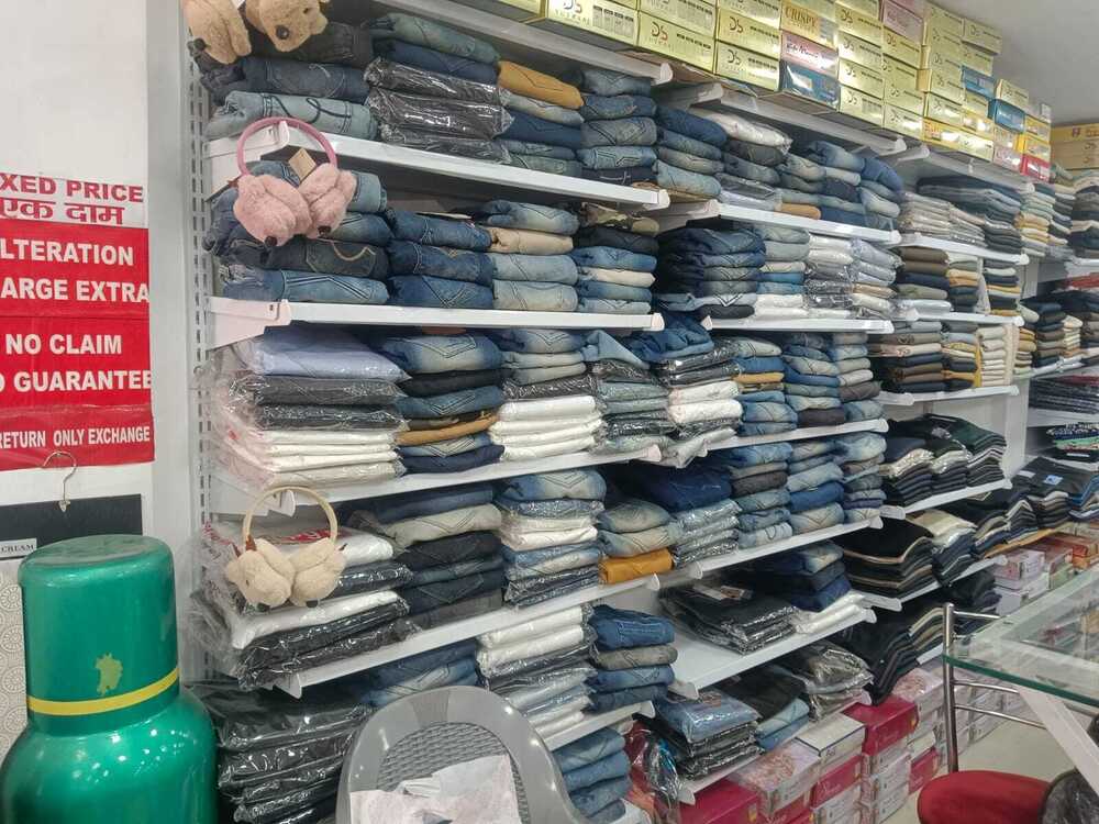 Garment Display Rack - Steel, 7 Feet Height, 36x15 Inches, Customized Color Options | Heavy-duty, Multi-layer, Single-sided Shelves, Powder Coated