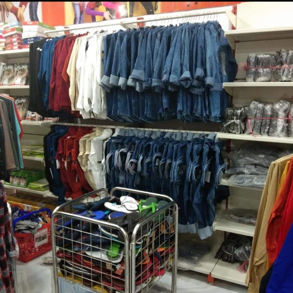 Garment Display Rack - Steel, 7 Feet Height, 36x15 Inches, Customized Color Options | Heavy-duty, Multi-layer, Single-sided Shelves, Powder Coated