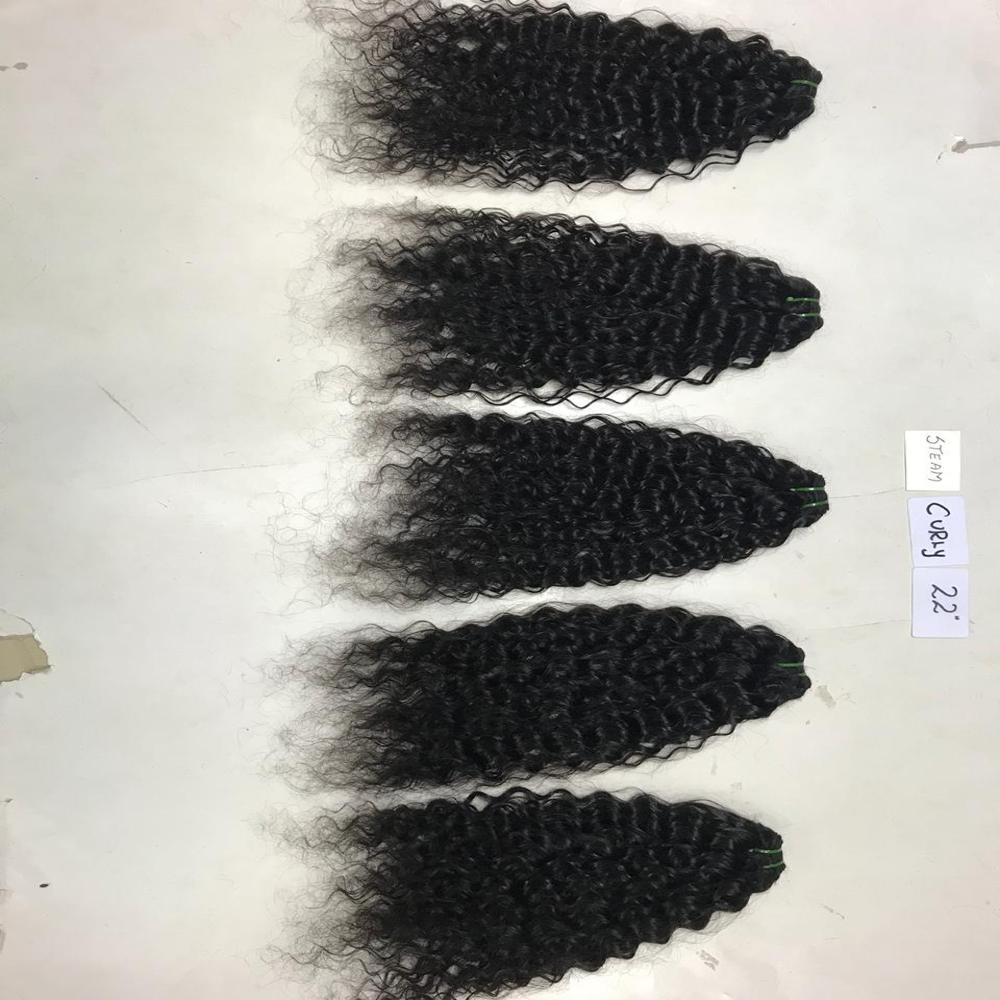 Deep curly machine weft hair 
