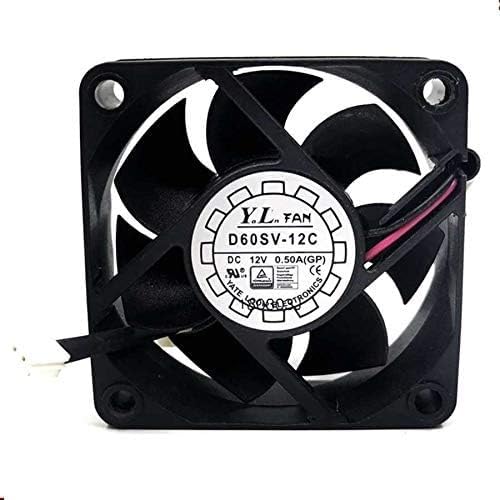 Y.L.FAN D60SV-12 C Axial Fan 12V-0.50A DC Brushless Air Cooling Fan 6000 RPM 60 * 60 * 20mm 2Wire