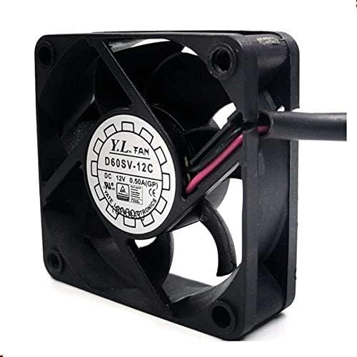 Y.L.FAN D60SV-12 C Axial Fan 12V-0.50A DC Brushless Air Cooling Fan 6000 RPM 60 * 60 * 20mm 2Wire
