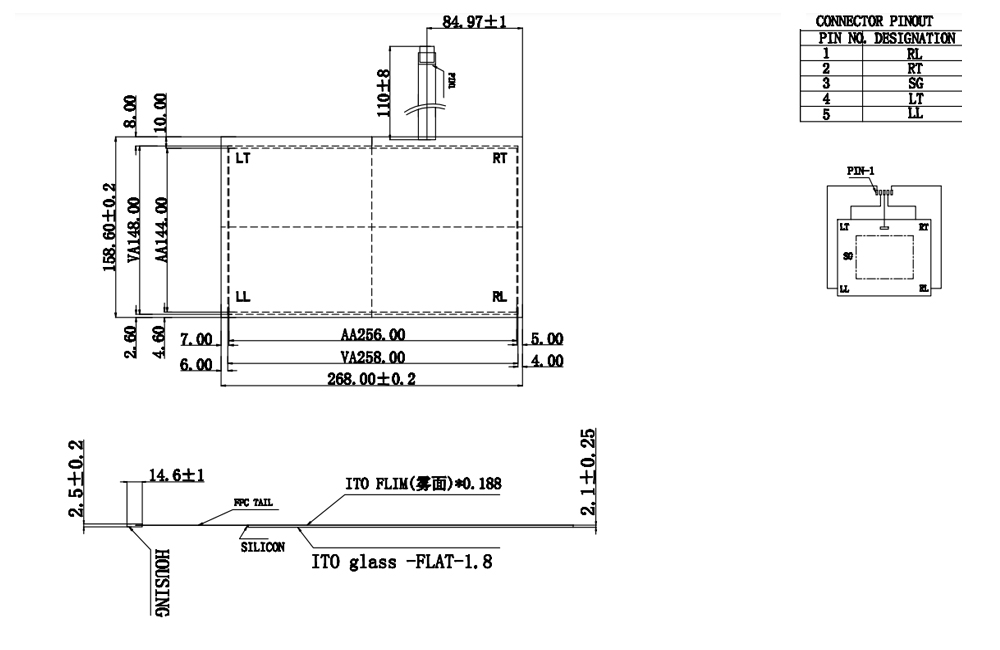 11.6 Inch 5 Wire Resistive Touch Screen Panel
