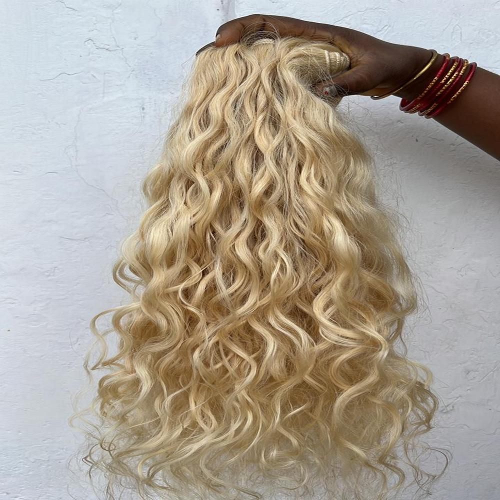 Blonde weft hair 