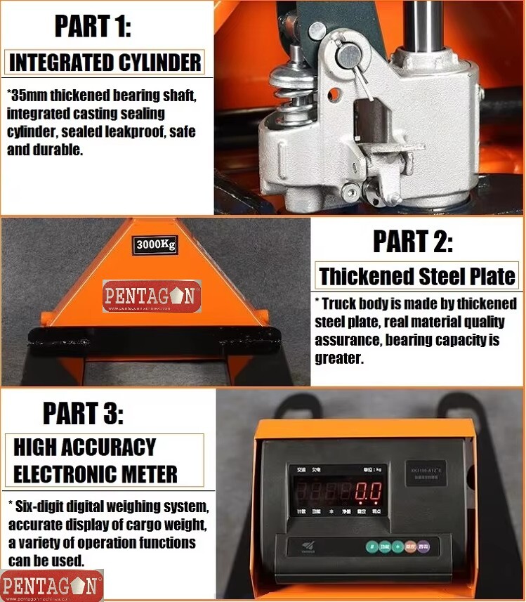 Hydraulic Hand Pallet Truck With Weighing Scale 3000kg