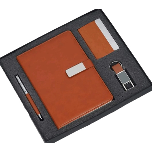 Leather Corporate Gift - High-Quality Leather, A4 Size, Brown Color | Elegant Rectangular Document Holder for Daily Office Use