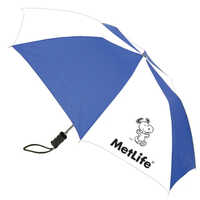 Promotional Hand Umbrella - Color: White And Blue
