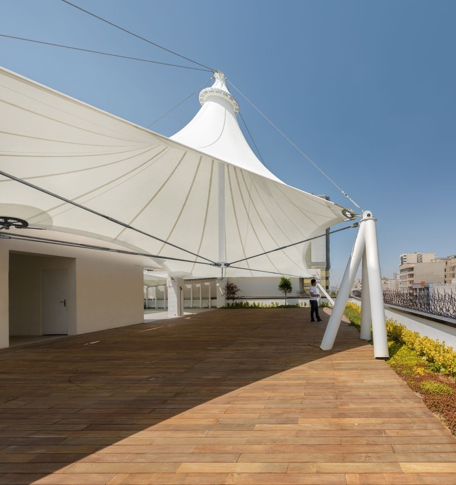 Tensile Roofing Structure For Terrace - Color: White