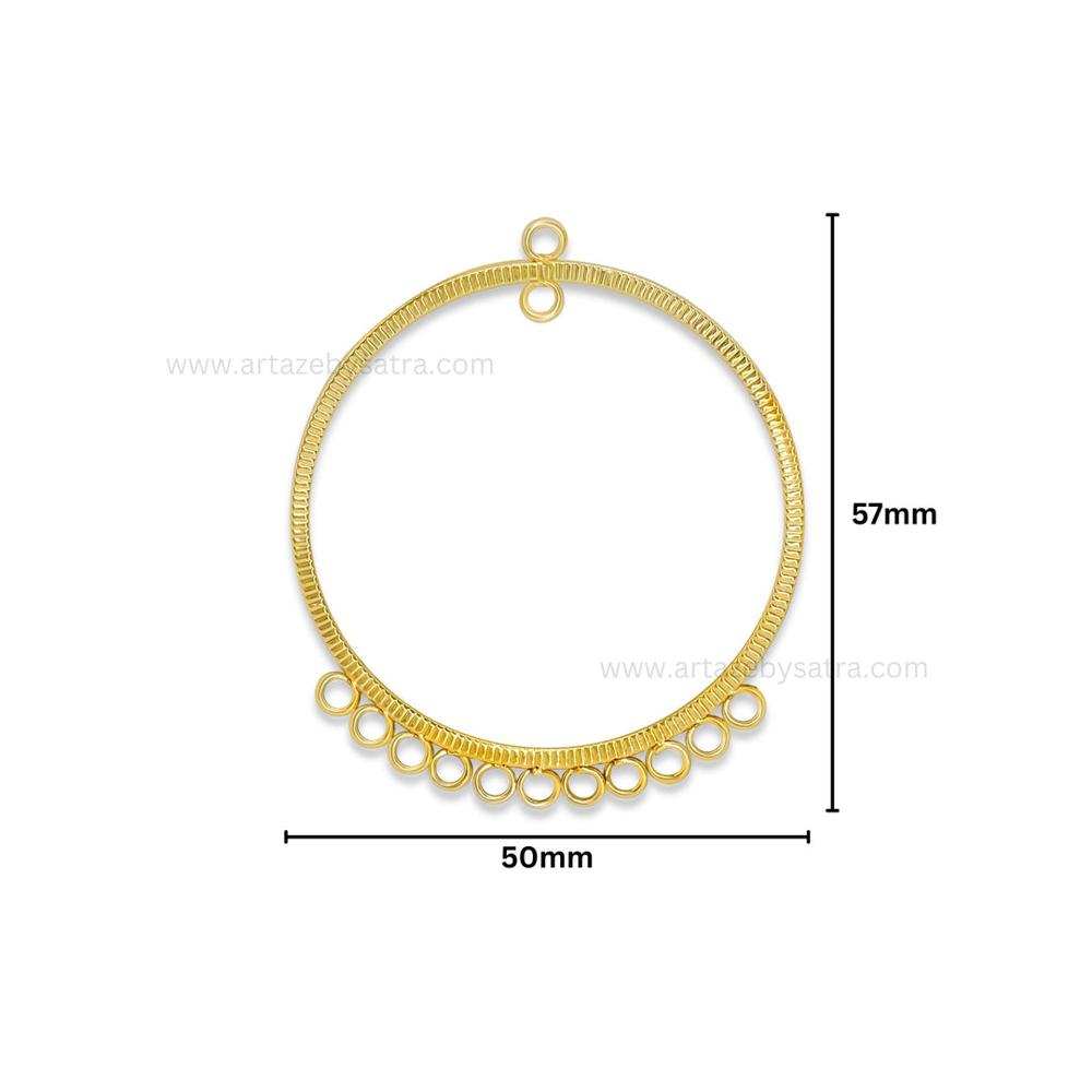 Earring Hoop 11 Naka 2 Loop | Size : 57mm | Qty : 6pcs | EF68