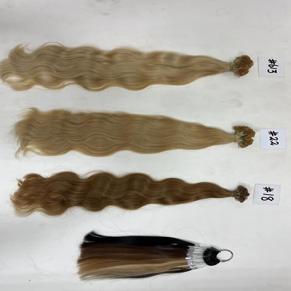 Blonde wavy and straight hair