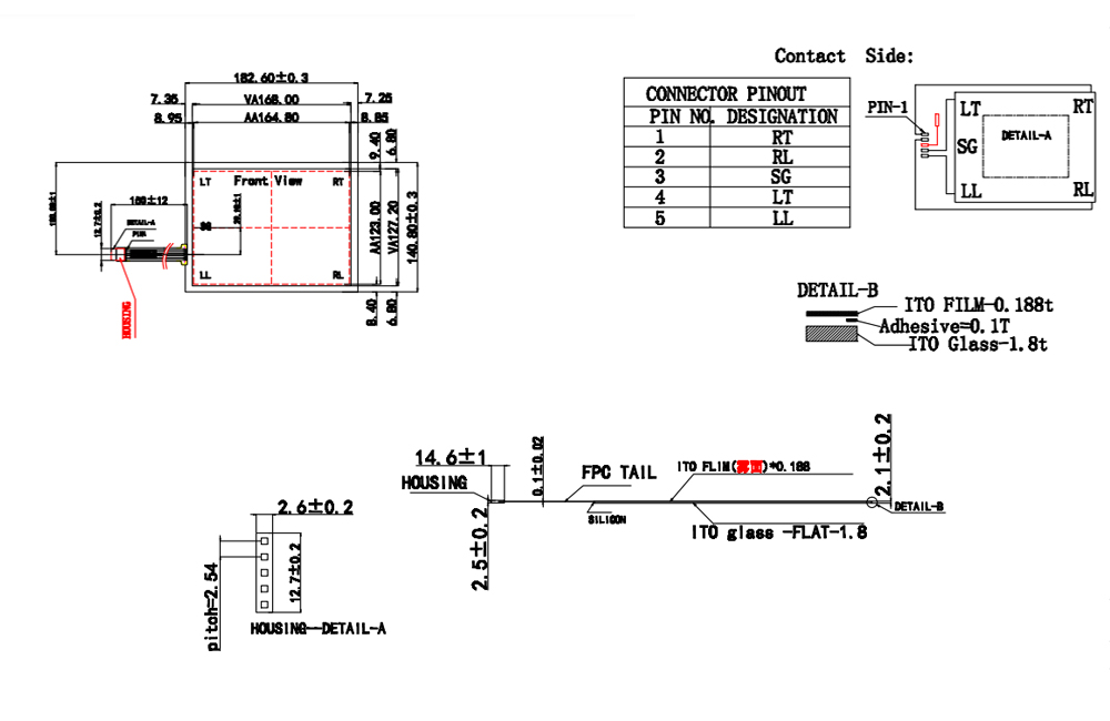 8 Inch 5 Wire Resistive Touch Screen Kit
