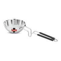 Triply Stainless Steel Round Bottom Tadka Pan Heavy Bottom, 12 Cm - Interior Coating: Aluminium