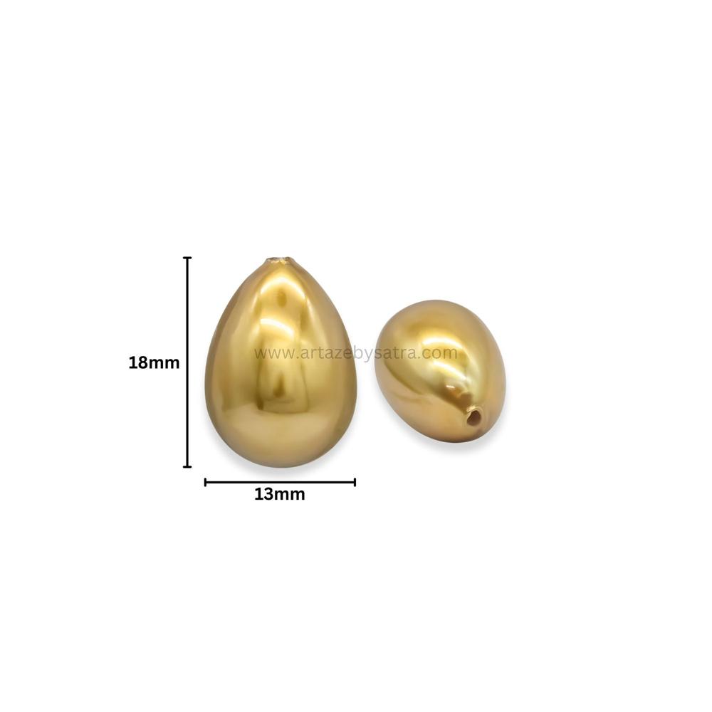 Drop Shape Plastic Beads (1 Hole) | Size : 13mm | Qty : 6pcs