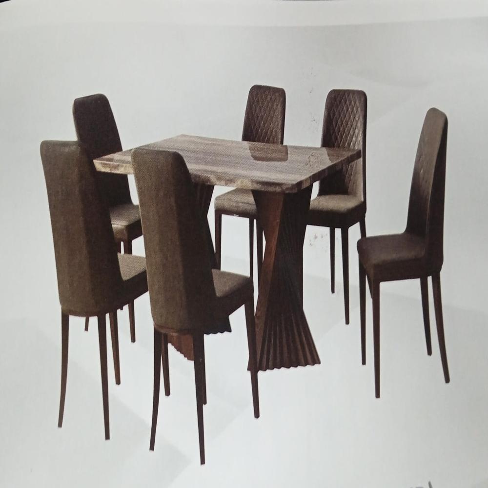 Nilkamal Mensa (with Cucina Dining Chair) 6 Seater Dining Set - Wood, 90d X 160w X 75h Cm, Walnut Finish - Eco-friendly, Contemporary Design, Warranty Included
