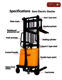 Semi Electric Stacker 2000kg