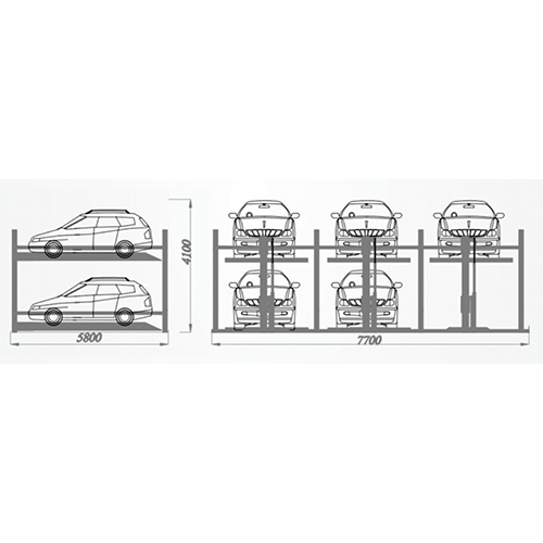 Hydraulic Puzzle Parking Systems G+1 - Single Vehicle Weight: 800-1500 Kilograms (Kg)