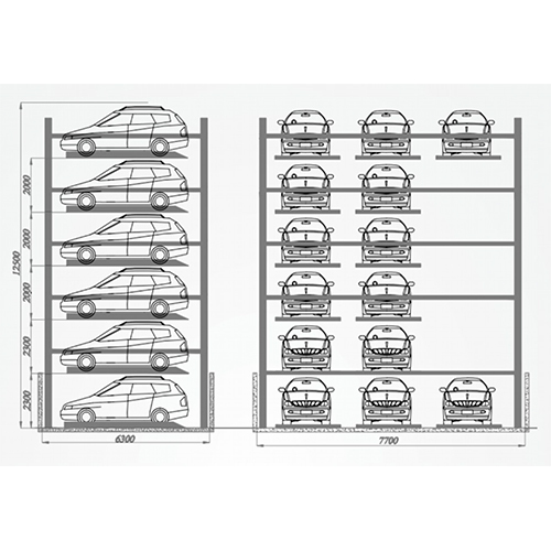 Motorised Puzzle Parking Systems G+4-1 - Mode Of Drive: Hydraulic