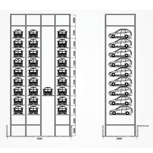 Tower Parking System - Hydraulic & Motor Drive Mechanism | High Power Motor, 500-1000 kg Single Vehicle Capacity, 1-Year Warranty