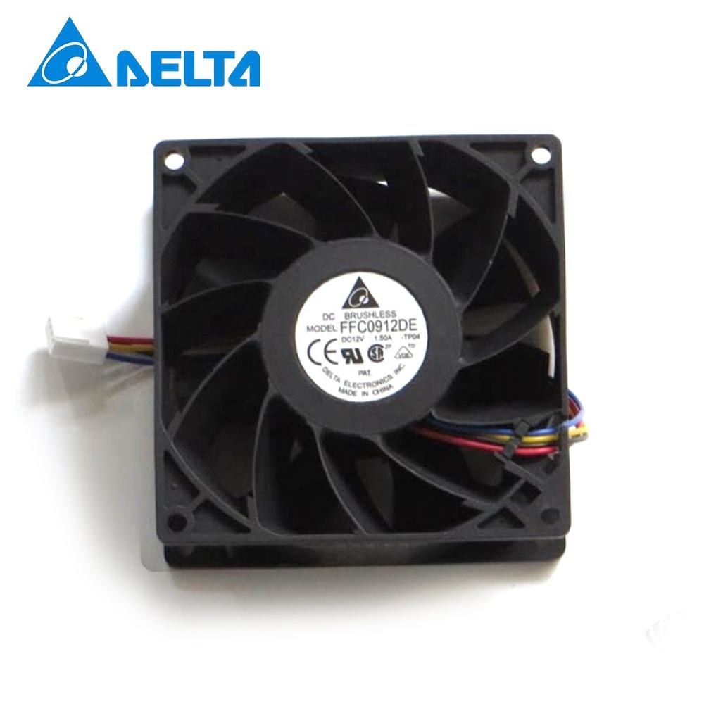 Delta FFC0912DE-TP04 12V DC 0.8A 92x92x38mm 9238 9cm 9.6W 110CFM 4800RPM ABB Inverter Axial Cooling Fan