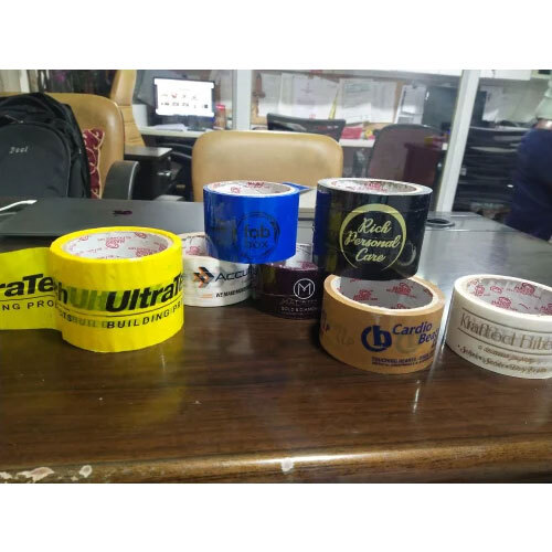 Printed Bopp Tapes Customs - Color: Yellow