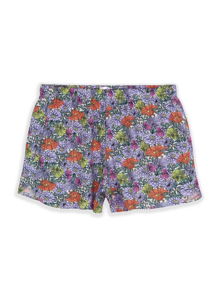 Ladies White Aop Lounge Shorts - Color: Purple Light