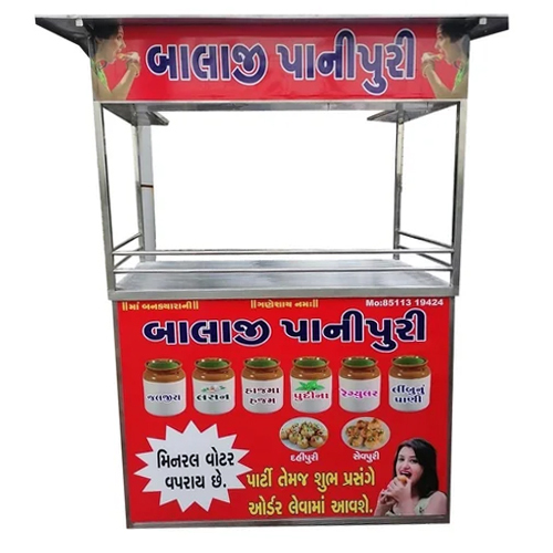 Stainless Steel Pani Puri Display Counter - Color: Multicolor