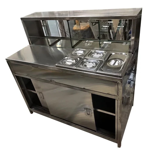 Stainless Steelchat Display Counter - Color: Silver