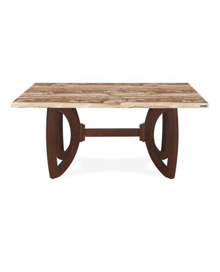 Nilkamal Veri (with Cucina Dining Chair) 6 Seater Dining Set - Wood Frame, 90d X 160w X 75h Cm, Brown Finish | Eco-friendly, Smooth Finish, Warranty Included